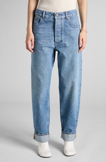 デニム・ジーパン BOTTEGA VENETA Turned up jeans BOTTEGA VENETA | Turn Up Medium Wash Denim Jeans | Women
