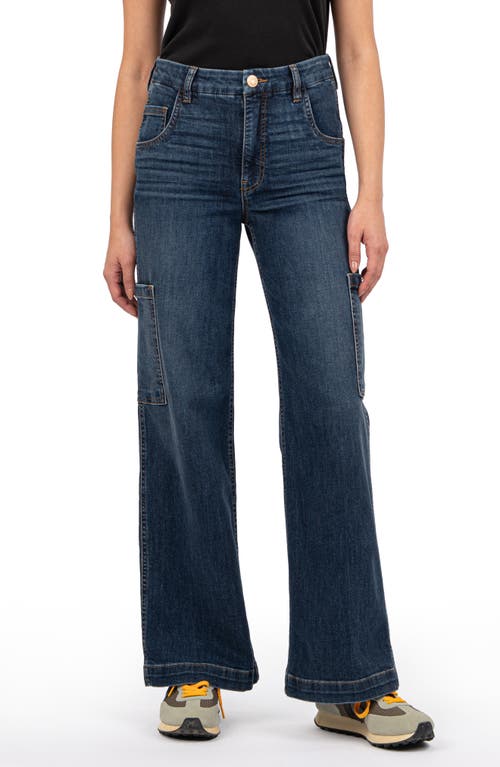 KUT from the Kloth Jodi High Waist Wide Leg Cargo Jeans in Balance 