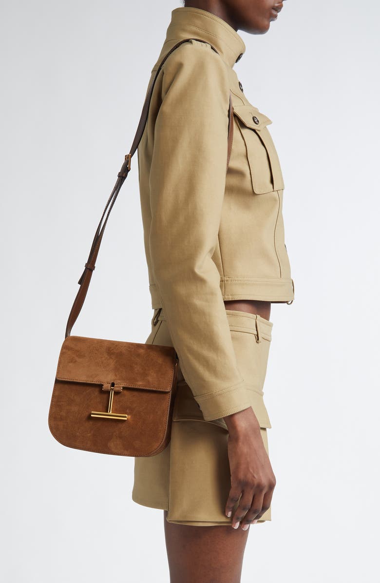 TOM FORD Mini Tara Suede Crossbody Bag, Alternate, color,