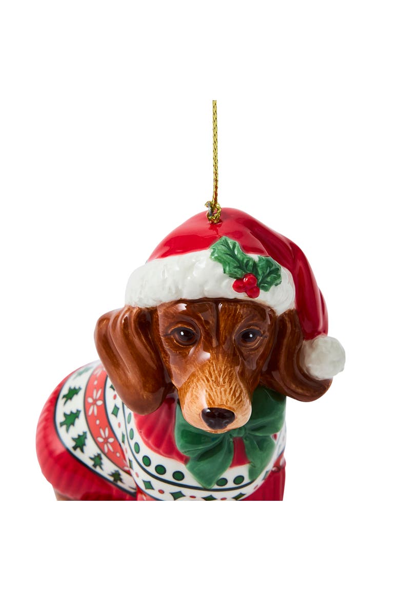 Christmas Tree Dachshund In Jumper Ornament, Alternate, color, Multi