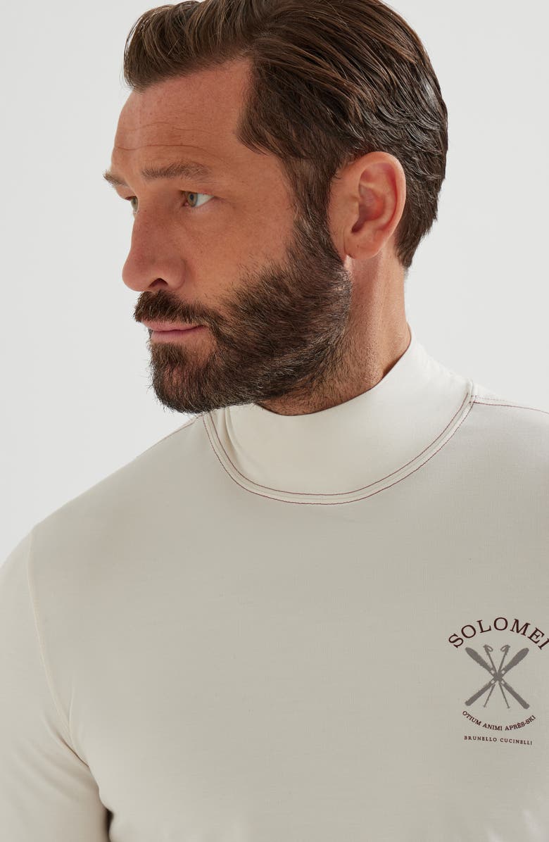 Brunello Cucinelli Turtleneck T-shirt, Alternate, color, Panama