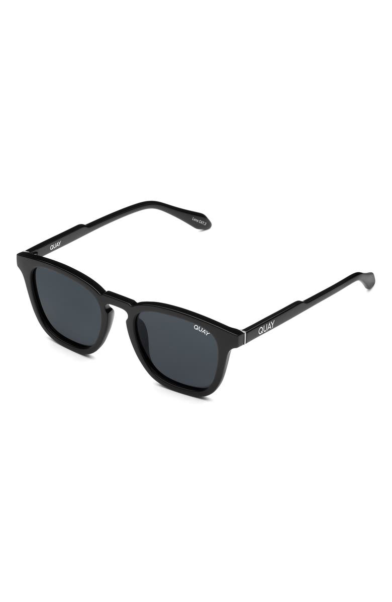 QUAY Jackpot 50mm Polarized Round Sunglasses, Alternate, color, Black / Smoke Polarized