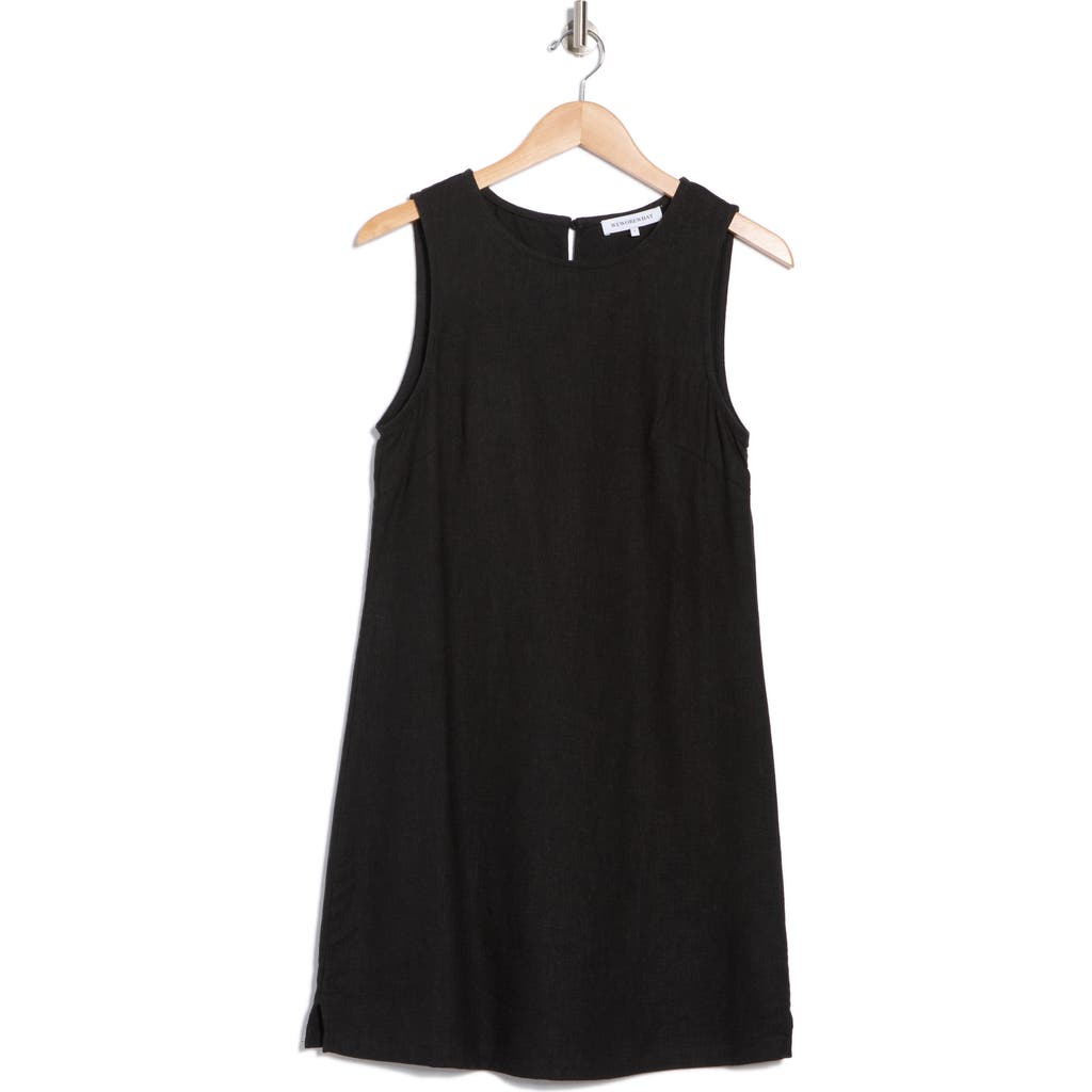 Weworewhat Linen Blend A-line Muscle Dress In Black