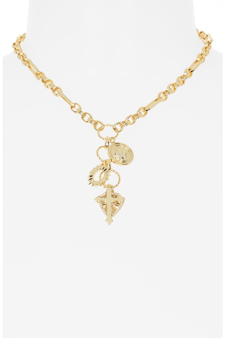 Mason Charm Pendant Necklace, Alternate, color, GOLD