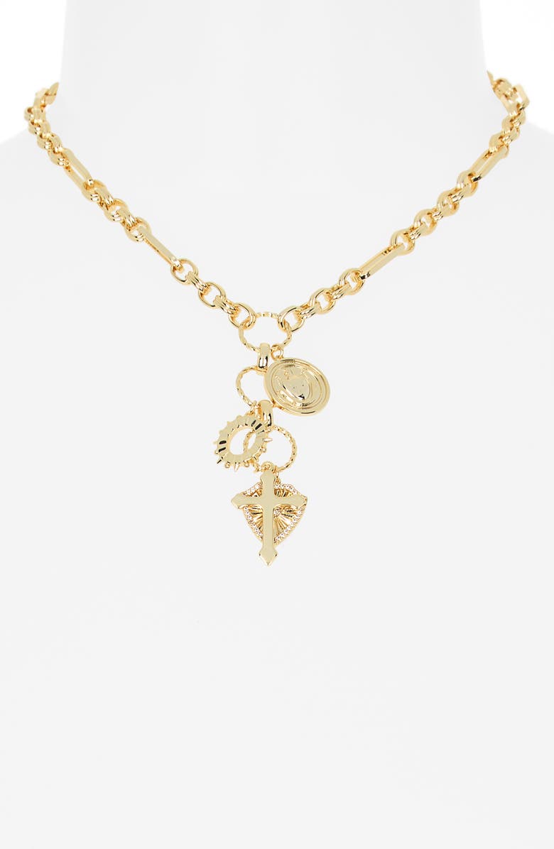 Electric Picks Mason Charm Pendant Necklace, Alternate, color, Gold