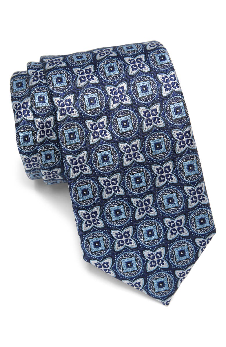 SAVILE ROW CO Vizard Medallion Print Tie, Main, color, 