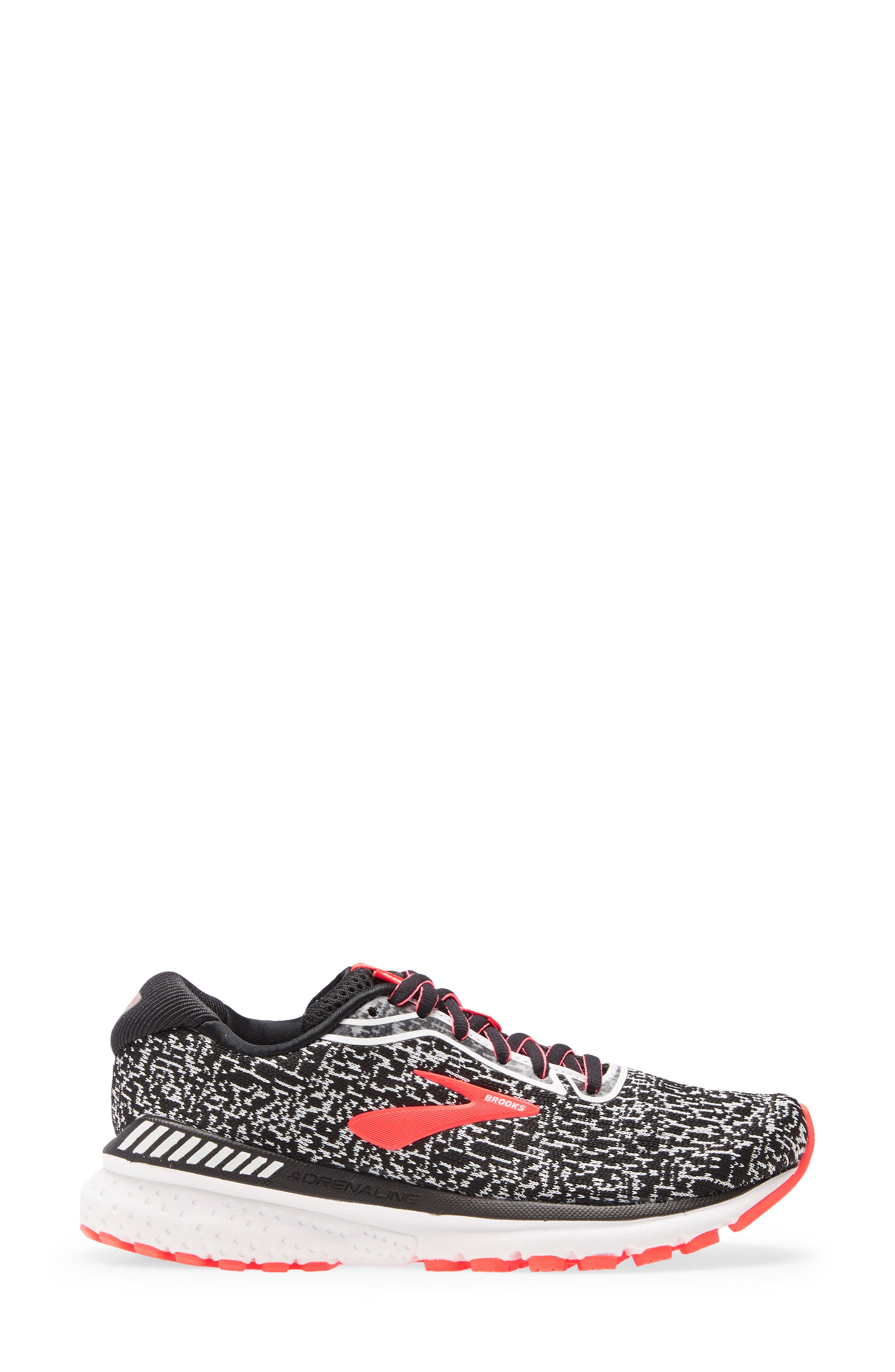 Adrenaline GTS 20 Running Shoe, Alternate, color, BLACK/WHITE/FIERY CORAL