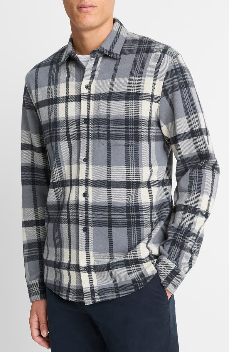 Vince Plaid Knit Shirt Jacket, Alternate, color, 