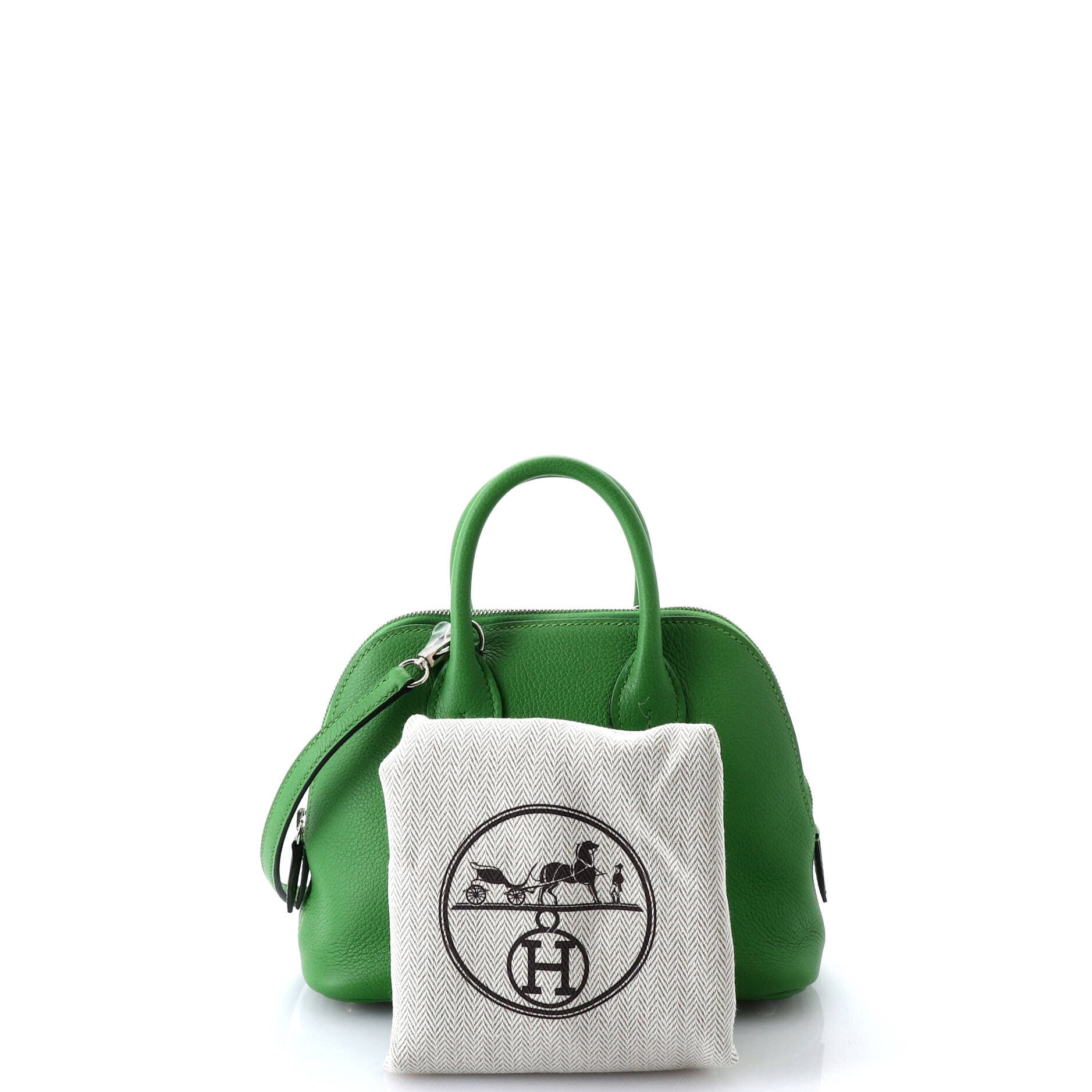 Pre-Owned Hermes Bolide 1923 Bag Verso Evercolor Mini, Alternate, color, Vert Yucca/Vert Criquet