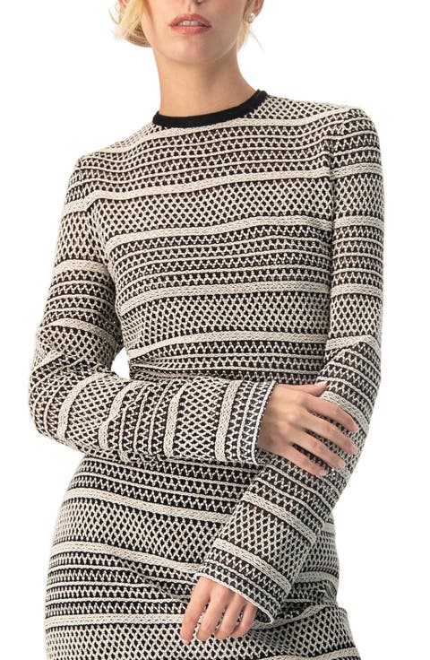 Long Sleeve Knit Crop Top