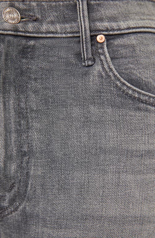 Mother The Insider Crop Step Fray Moshpit Memories Jeans In Gray
