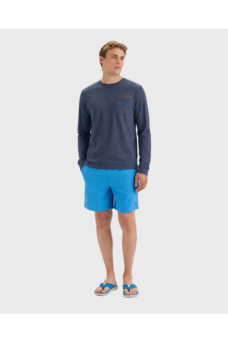 Crustacean Nation Long Sleeve Tee, Alternate, color, VINTAGE INDIGO