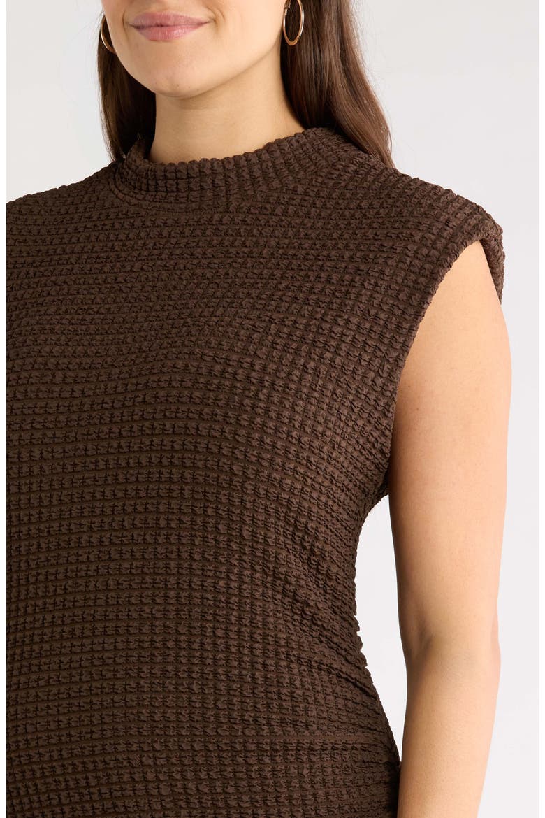 Mock Neck Bubble Knit Dress, Alternate, color, CHOCOLATE