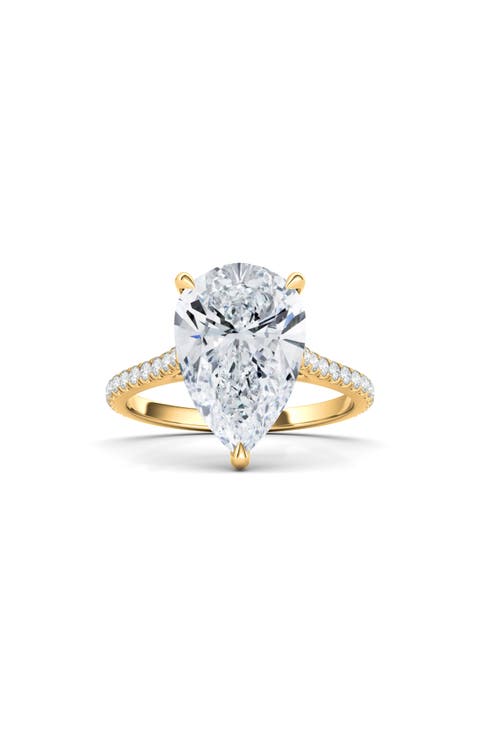 Pear Cut Pavé Lab Grown Diamond Ring
