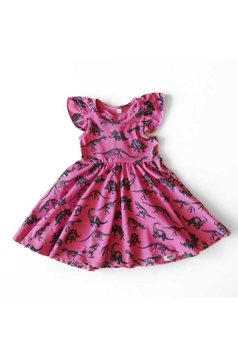 Girls Racer Back Dress, Main, color, Dino