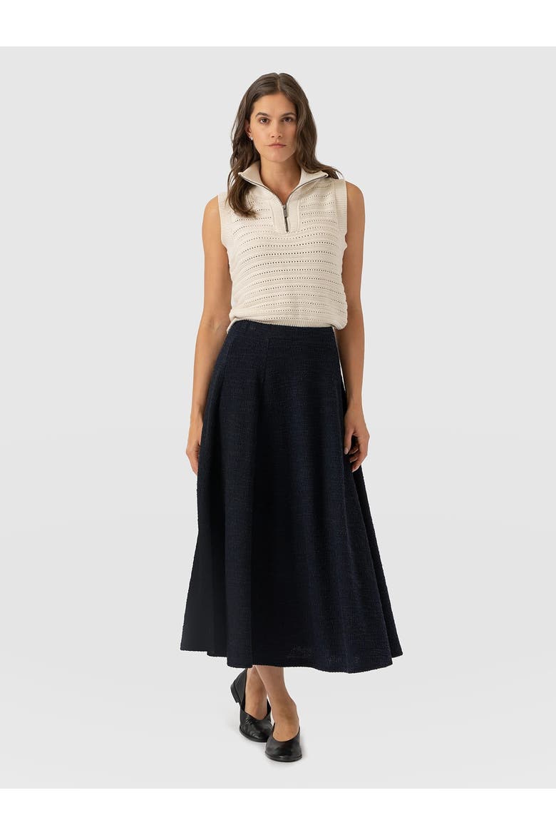 Neve Fit & Flare Skirt, Alternate, color, Navy Boucle