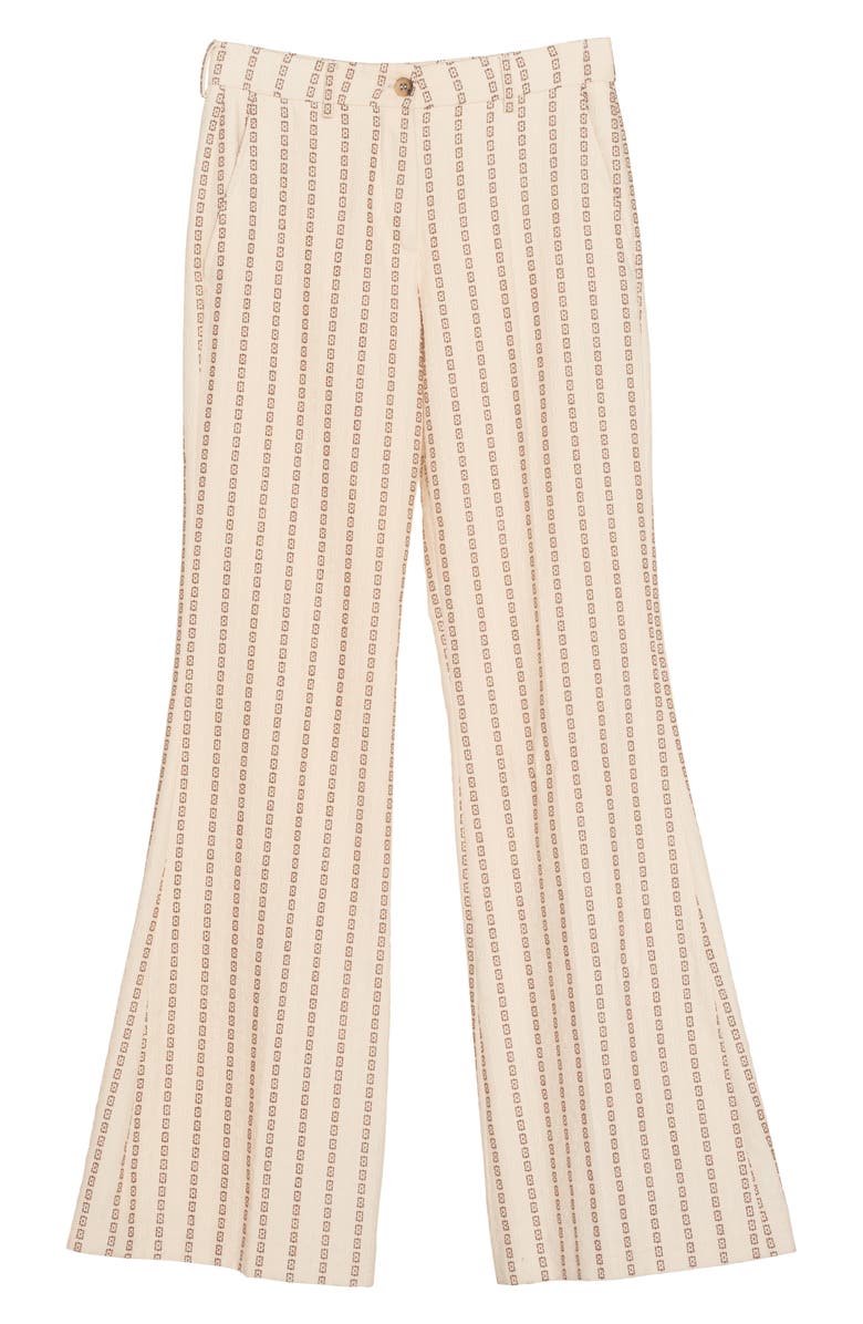 Golden Goose Geometric Embroidered Stripe Cotton Wide Leg Pants, Alternate, color,
