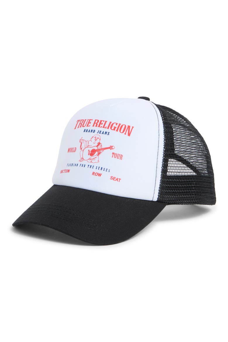 Kids' Logo Snapback Trucker Hat, Main, color, BLACK
