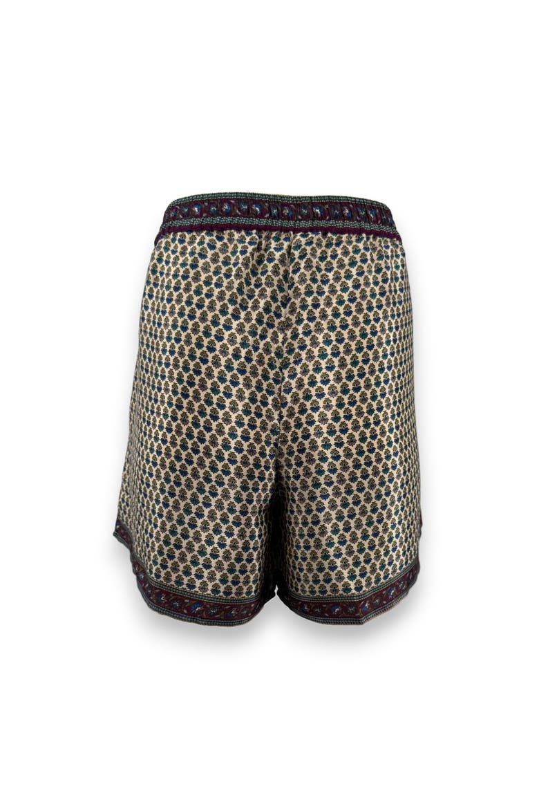 Embossed Botanical Crepe Shorts, Alternate, color, Forest plum