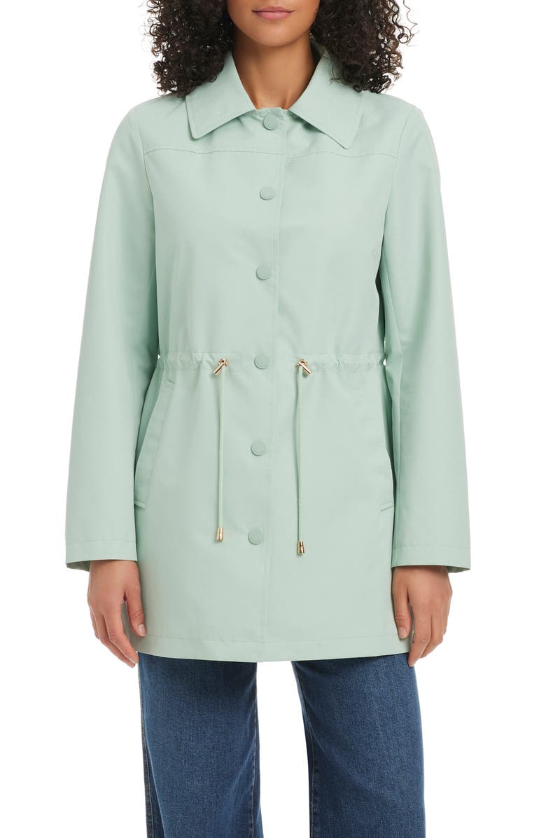 Kate Spade New York Magic Print Hooded Rain Jacket, Alternate, color, Frosted Aqua