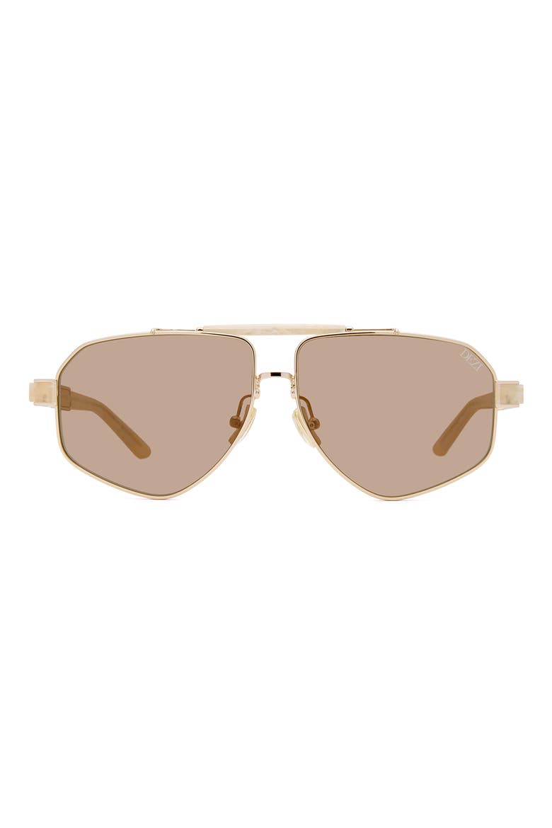 6FT 62mm Oversize Aviator Sunglasses, Main, color, GOLD / LIMESTONE / MOSS