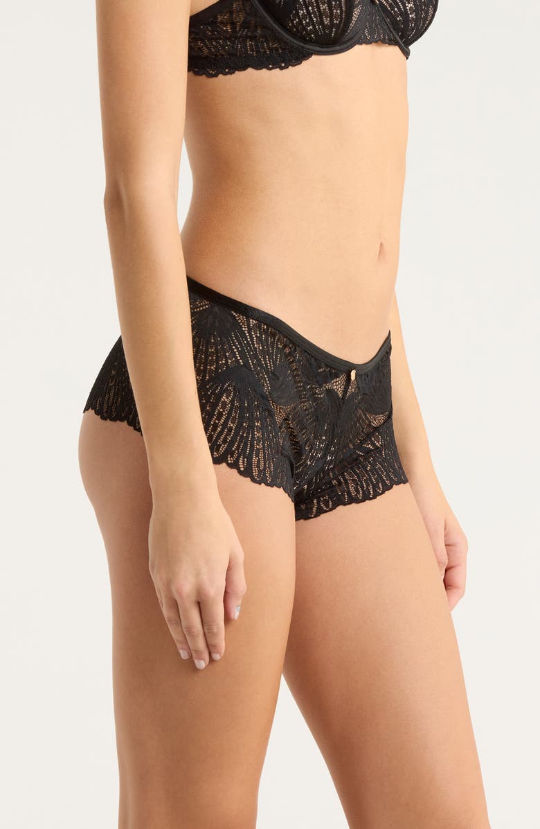 Bluebella Peyton Lace Boyshorts, Alternate, color, Black