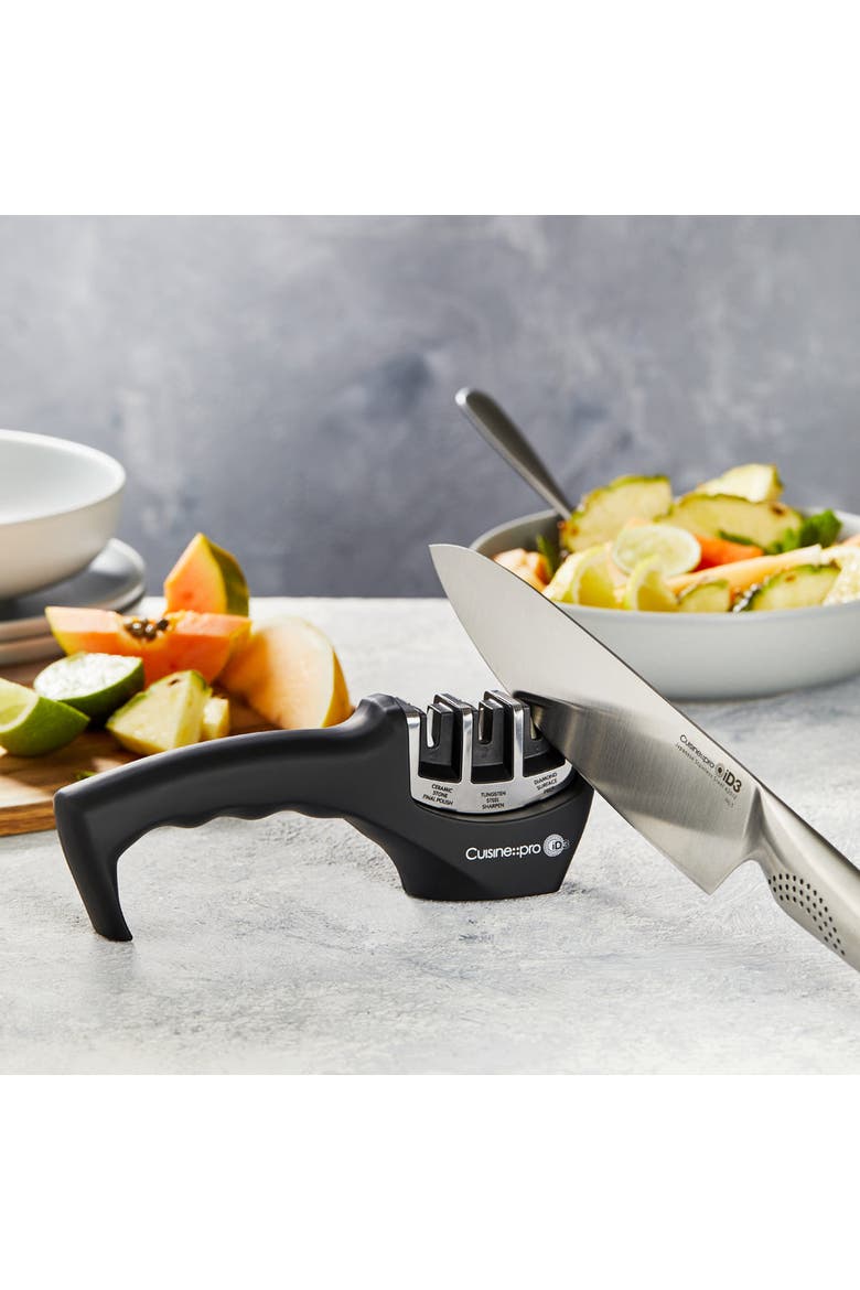 iD3® 3-Step Knife Sharpener, Alternate, color, Black