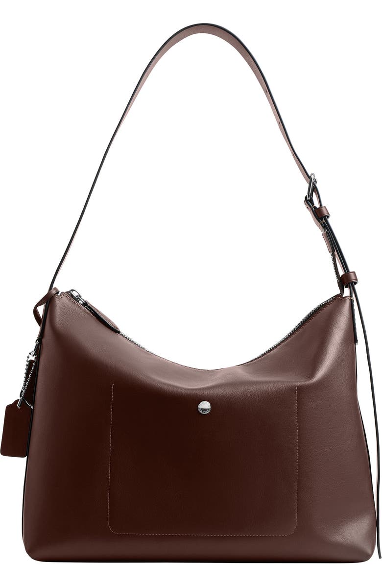 COACH Mott Leather Messenger Bag, Alternate, color, Maple