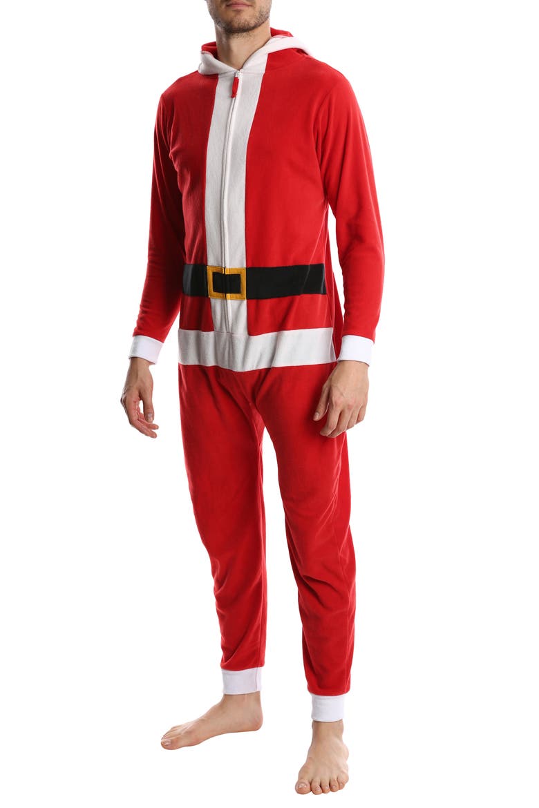 Santa Claus Novelty Fleece Onesie, Main, color, SANTA CLAUS