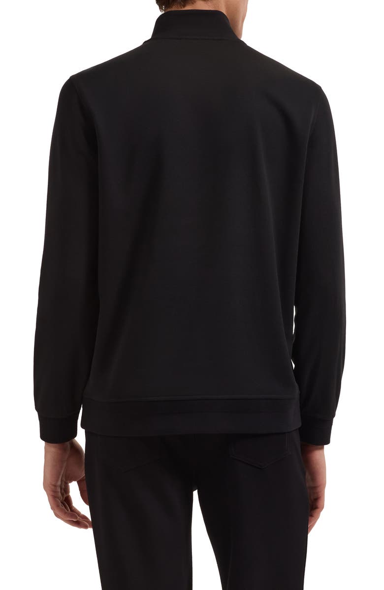 Bugatchi Quarter Zip Sweatshirt, Alternate, color, Black