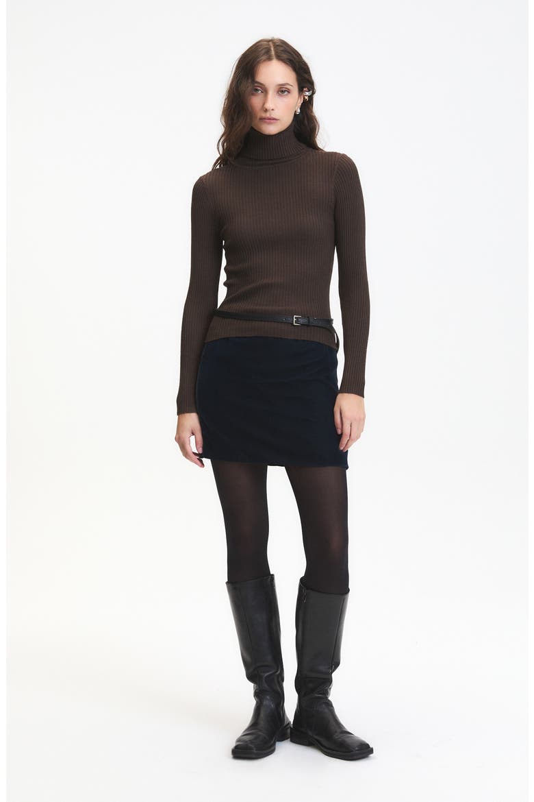 Mylo Ribbed Turtleneck Sweater, Alternate, color, CHOCOLATE BROWN