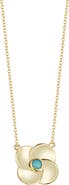 Ember Fine Jewelry 14k Gold Turquoise Flower Pendant Necklace