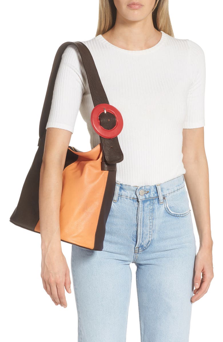 EDAS x Mexico Cynthia Colorblock Leather Bucket Bag, Alternate, color,