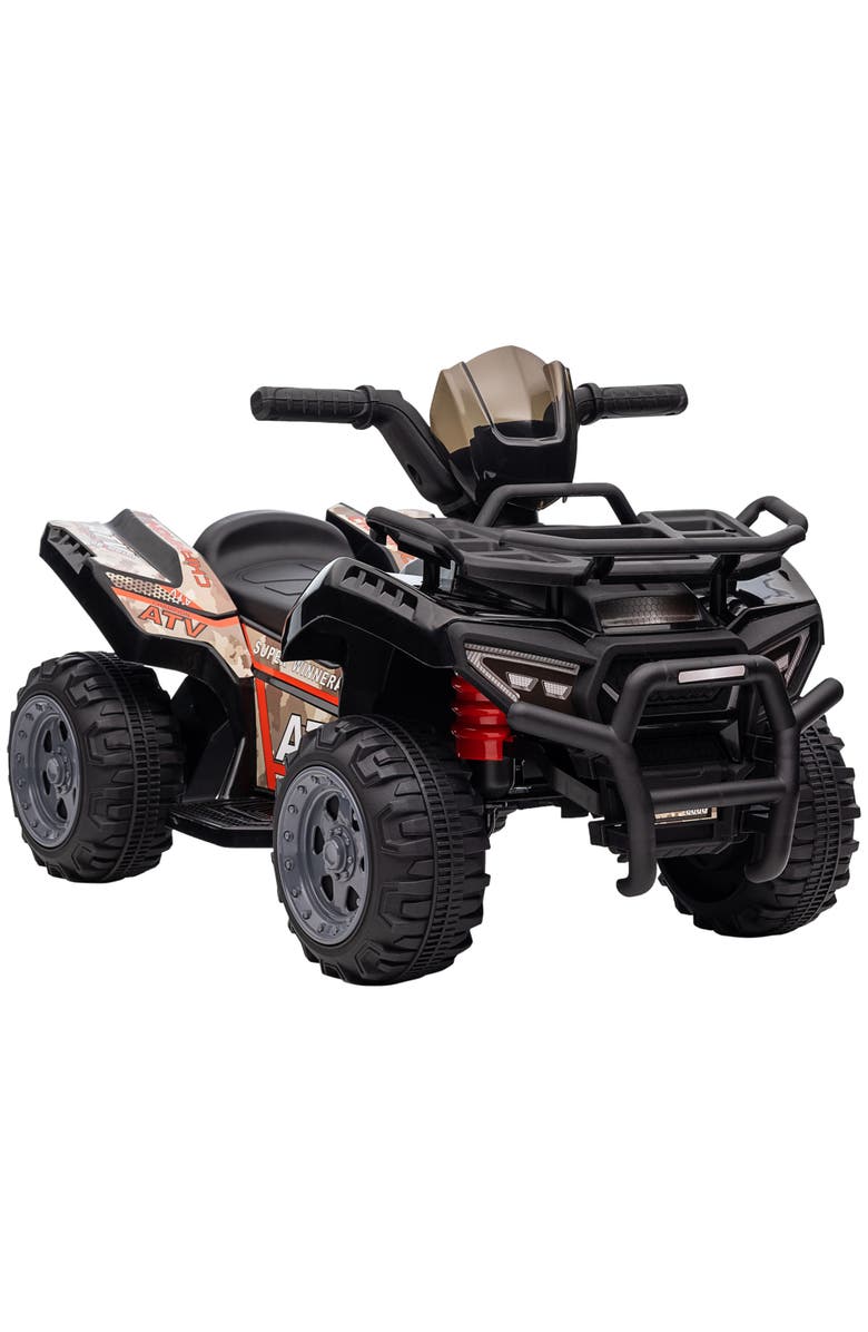 Aosom 6V Kids Ride-on ATV Four Wheeler with Music, Battery Powered, Main, color, Black