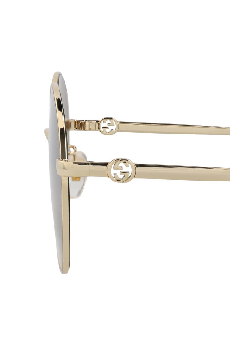 59mm Round Sunglasses, Alternate, color, GOLD GOLD BROWN