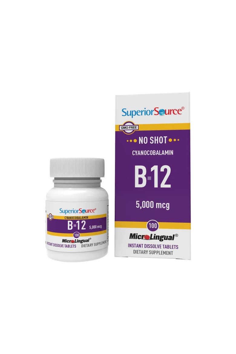 Fast Dissolve Vitamin B-12 Cyanocobalamin Sublingual Tablets, Main, color, White