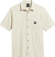 Rip Curl Premium Surf Check Short Sleeve Cotton Seersucker Button-Up Shirt