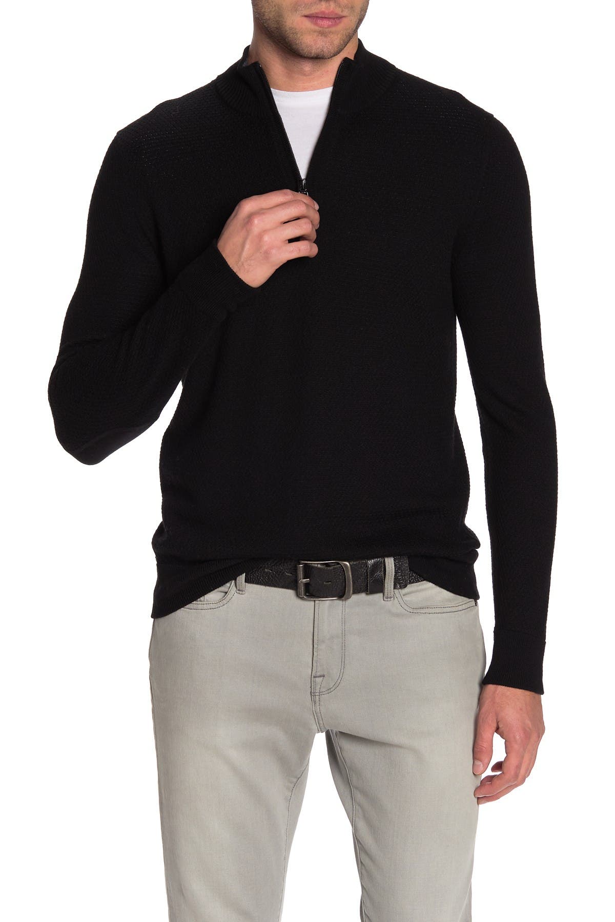 RAFFI Solid Honeycomb Knit Sweater (Men) | Nordstromrack