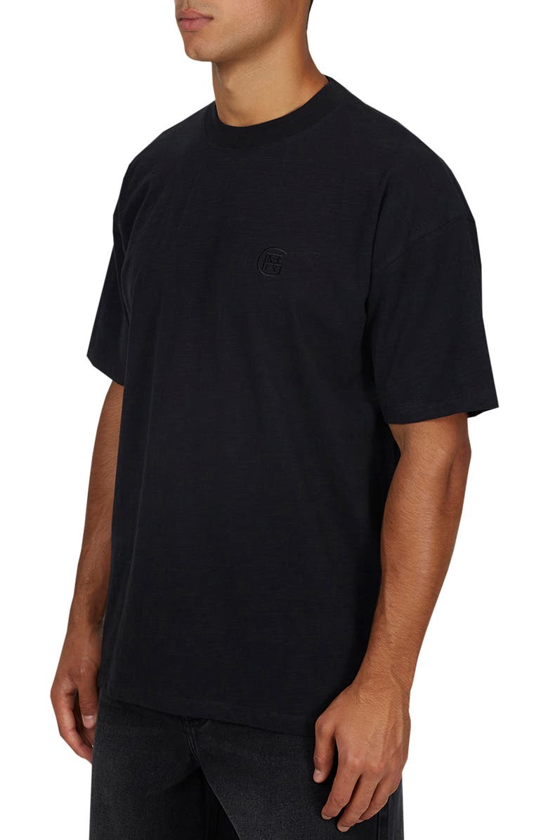 Good For Nothing Emblem Tonal Relaxed Slub T-shirt, Alternate, color, Black