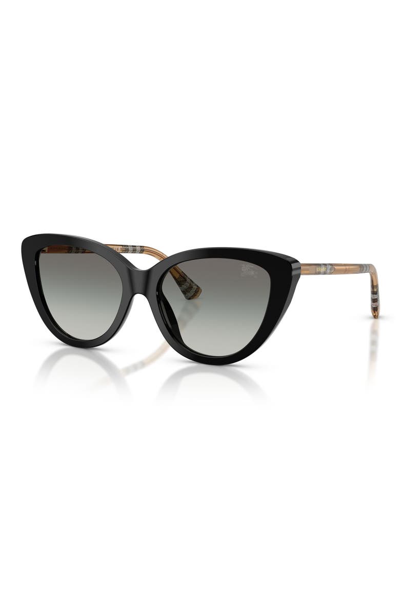55mm Cat Eye Sunglasses, Alternate, color, BLACK / GREY GRADIENT