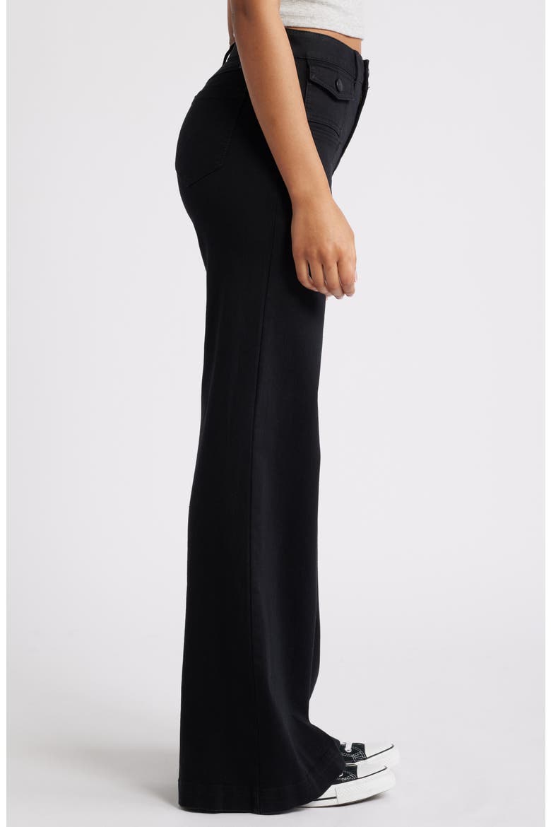 Belle Patch Pocket Flare Jeans, Alternate, color, BLACK