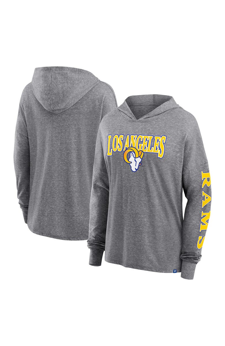 FANATICS Women's Fanatics Branded Heather Gray Los Angeles Rams Classic Outline Pullover Hoodie, Main, color,