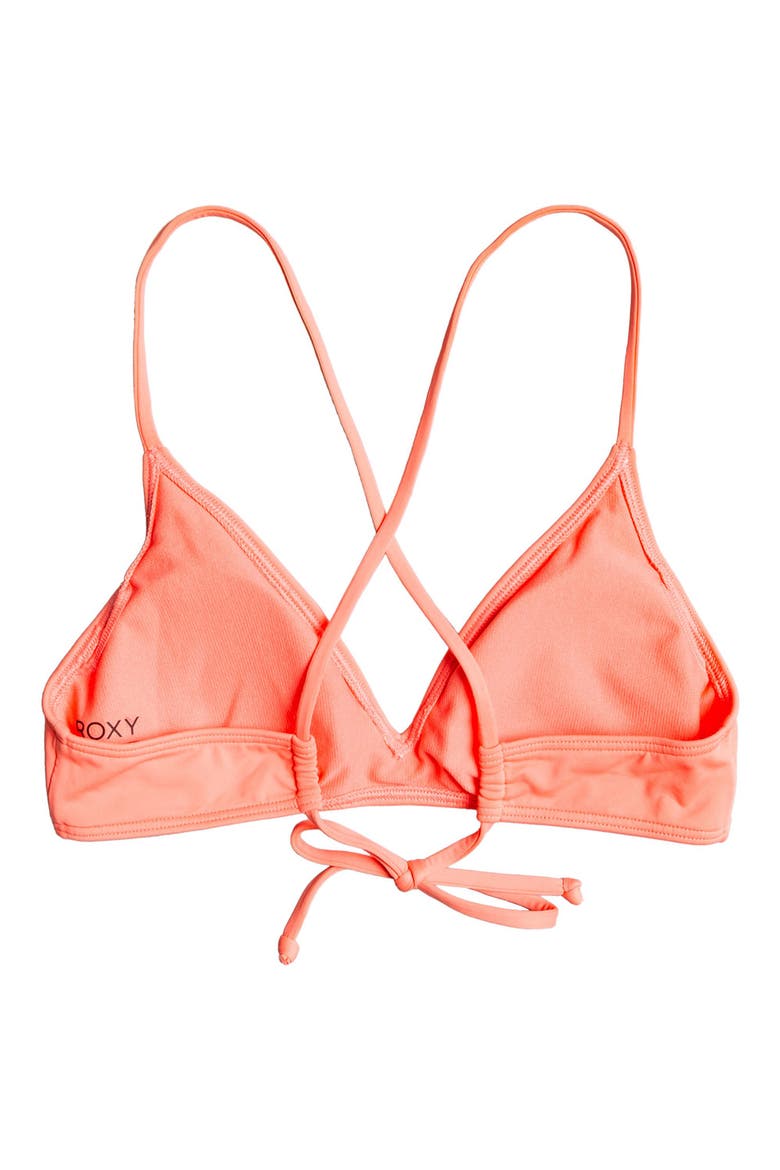 Beach Classics Strappy Athletic Triangle Bikini Top, Alternate, color, FUSION CORAL