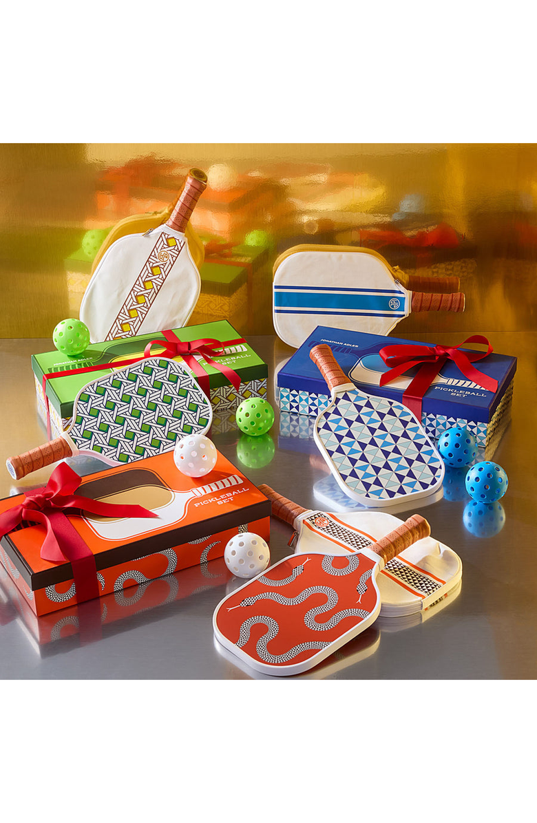 Jonathan Adler Basketweave Pickleball Set, Alternate, color, 