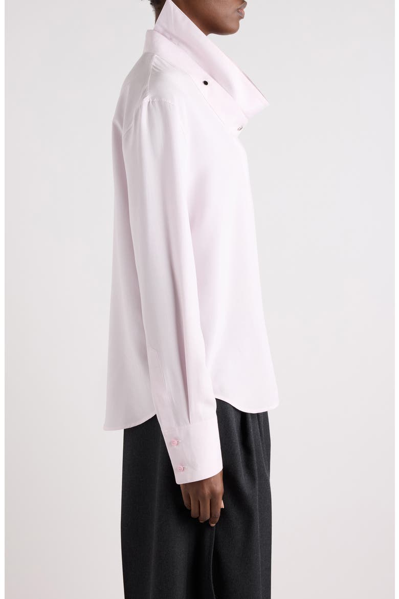 Back to Front Stand Collar Cotton Shirt, Alternate, color, WHITE