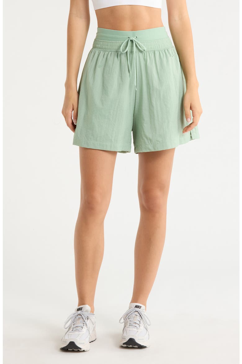 Double Waistband Drawstring Shorts, Main, color, STEAM/ STEAM