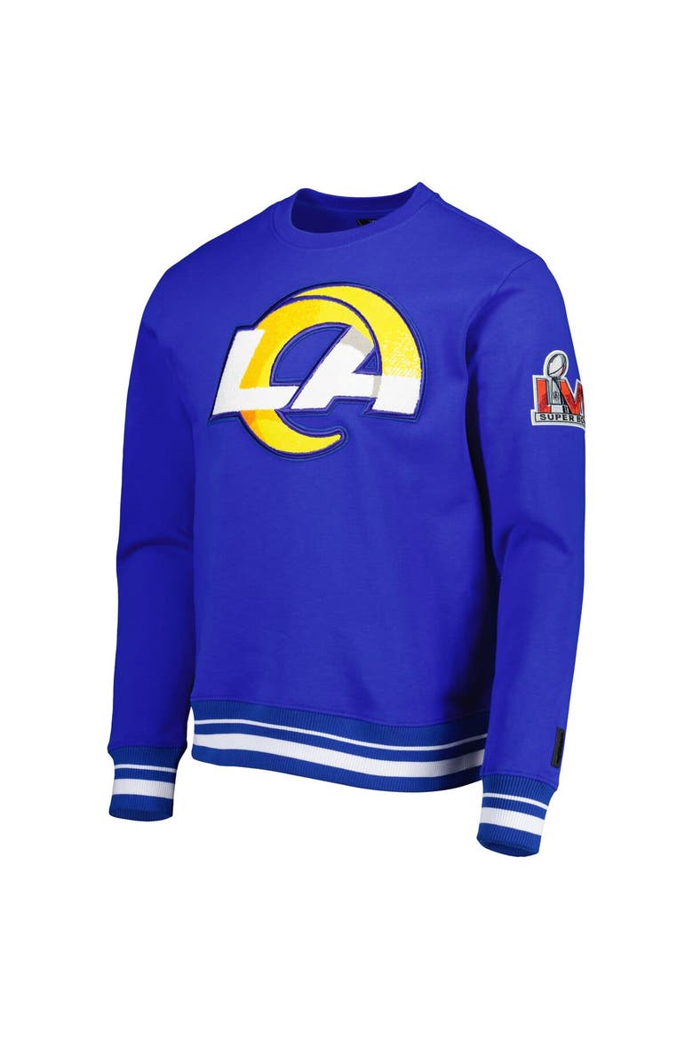 Men's Pro Standard Royal Los Angeles Rams Mash Up Pullover Sweatshirt, Alternate, color, Royal