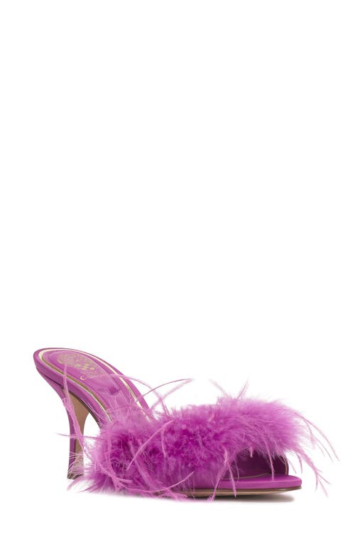 Vince Camuto Paelly Faux Feather Slide Sandal In Pink