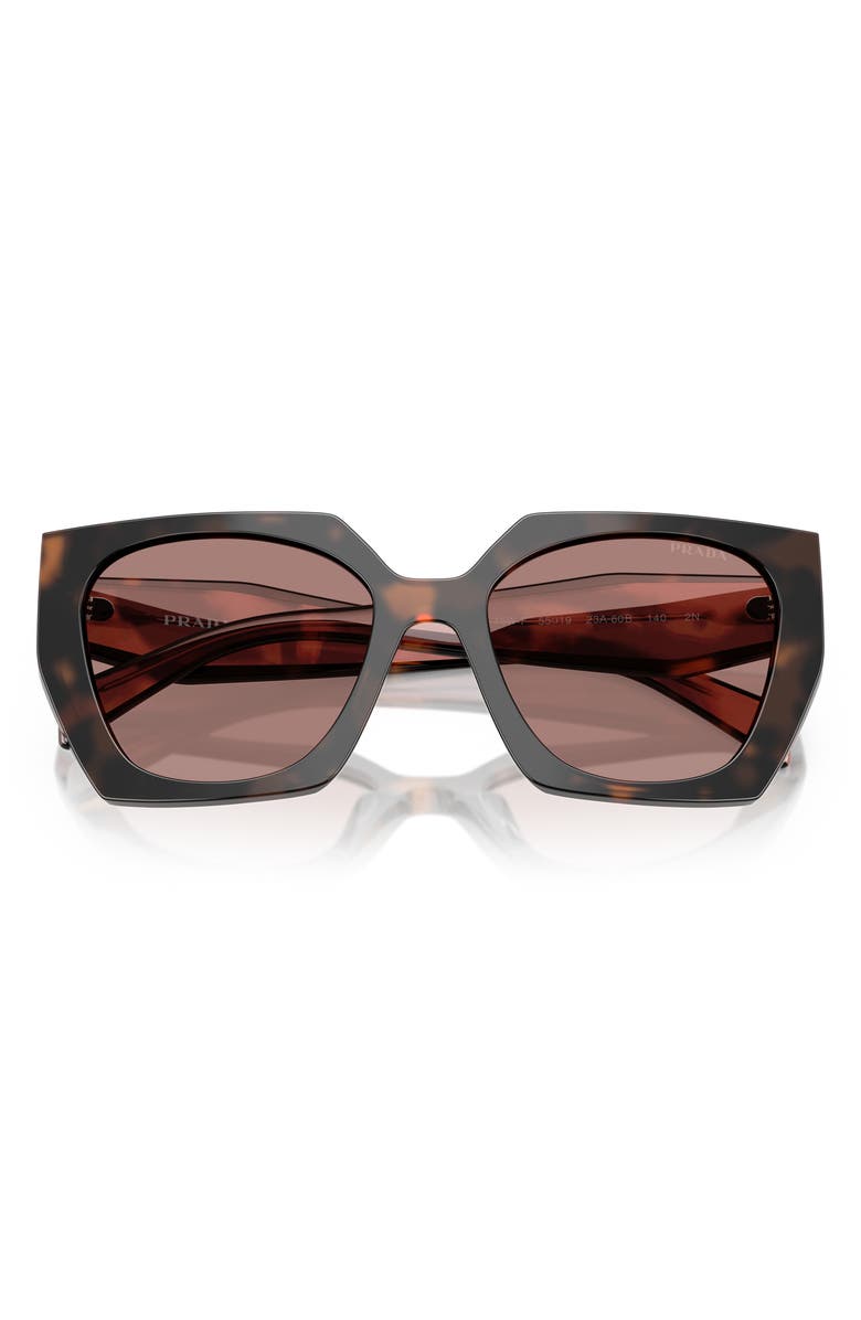 Prada 55mm Gradient Rectangular Sunglasses, Alternate, color, Light Brown