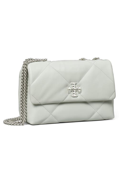 Tory Burch Small Kira Diamond Quilted Convertible Leather Shoulder Bag In Silver